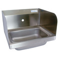 Bk Resources Hand Sink Stainless Steel W/Side Splashes 1-7/8"DR, 1 Hole 14Óx10Óx5Ó BKHS-W-1410-1-SS